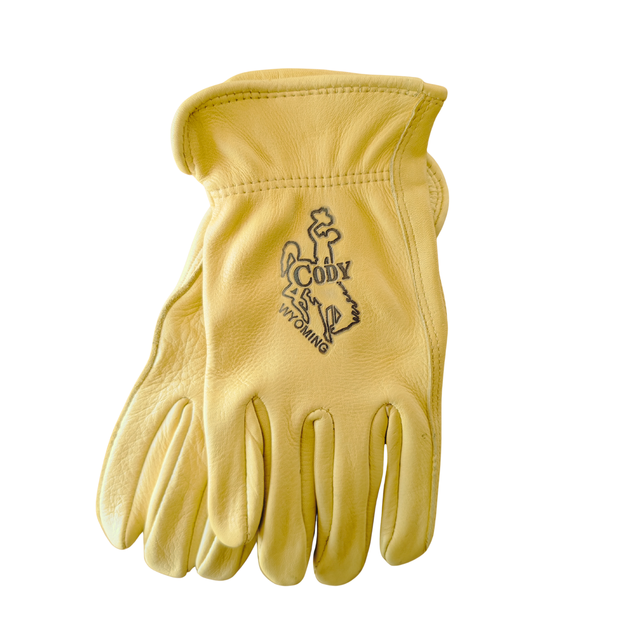 Cody, Wyoming Hot-Branded Leather Gloves