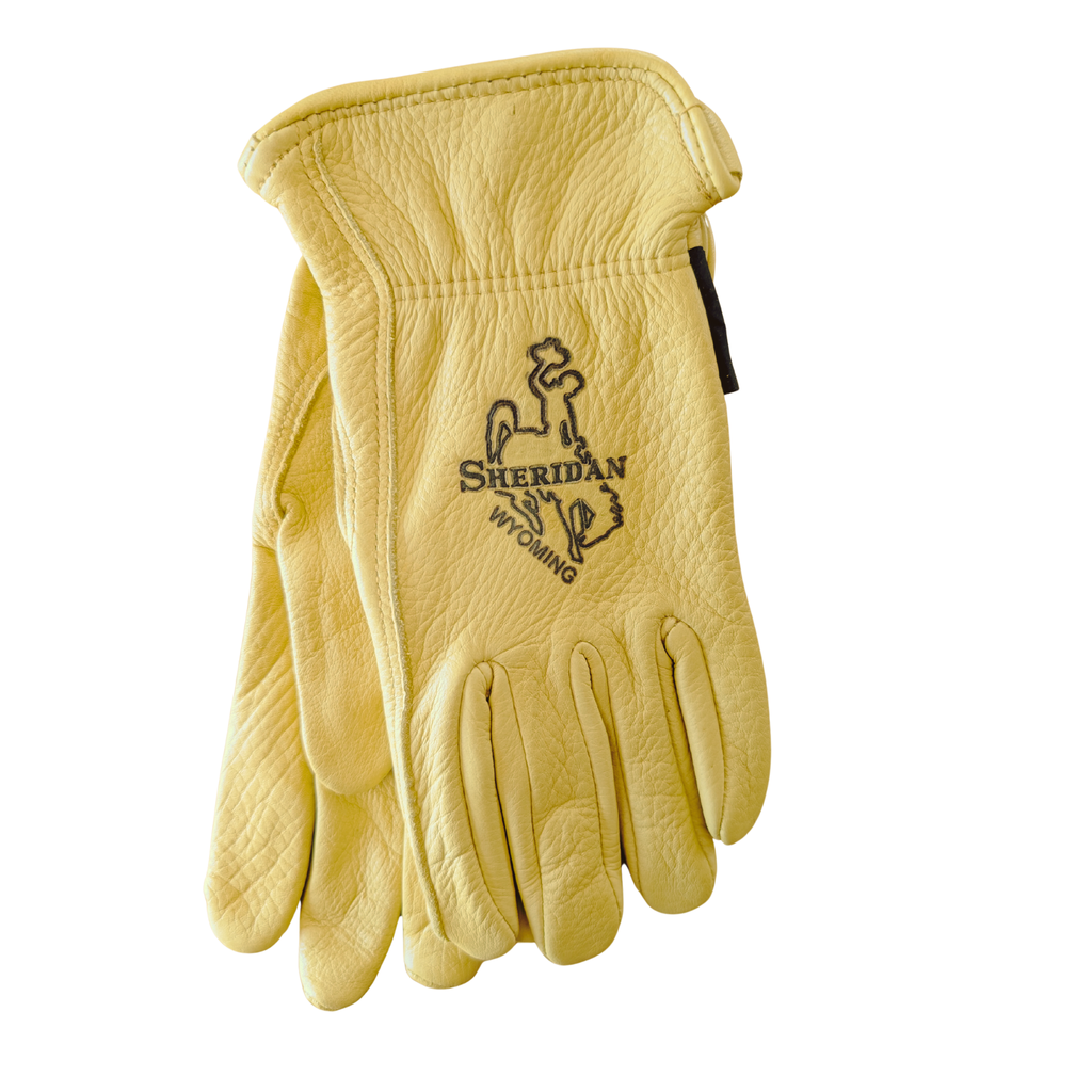 Sheridan, Wyoming Hot-Branded Leather Gloves